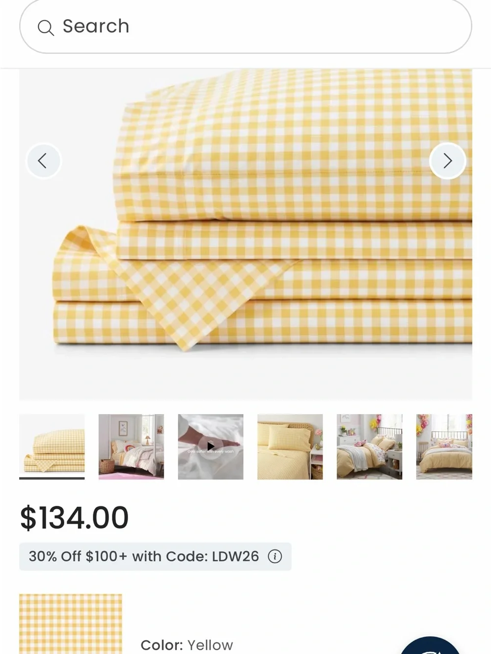 The company Store Yellow Gingham Comforter Set - full size Home Bedding
